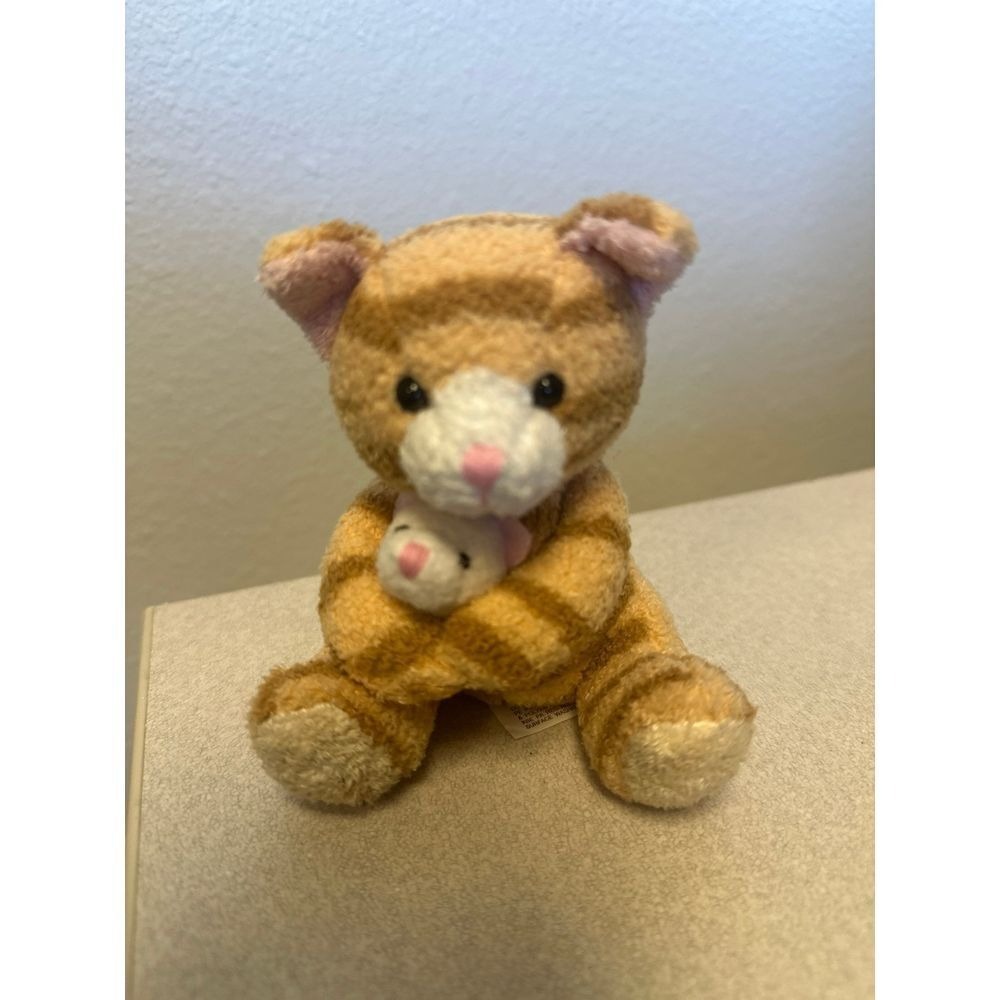 Vintage Russ Luv Pets Mother Tabbies Cat and Baby Bean Bag Plush 4"